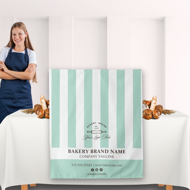 Tenture Tapis de table de boulangerie à rayures françaises (Créateur téléchargé)