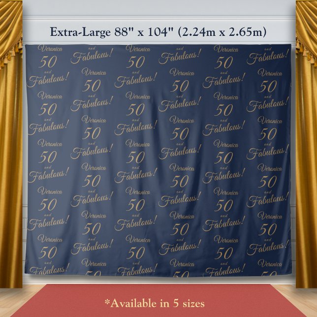 Tenture Tapis rouge et répétition Gold Navy 50 Fabuleux an (Créateur téléchargé)