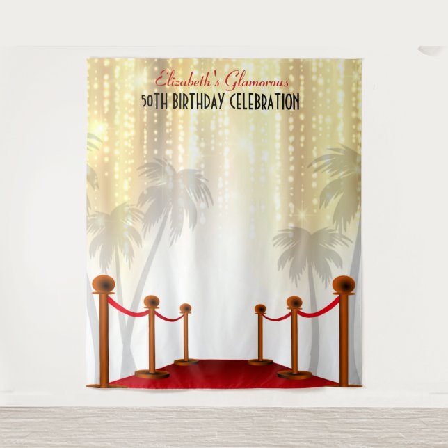 Tenture Tapis Rouge Hollywood Naissance Toile de Fond  (Devant)