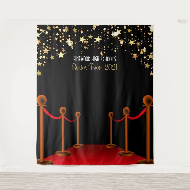 Tenture Tapis Rouge Hollywood Prom Backdrop  (Devant)