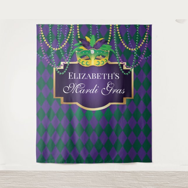Tenture Tapiz Carnival Mardi Gras Backdrop banner party (Devant)