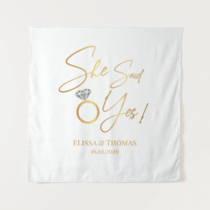 Tenture Tapiz Elle a dit Oui ! Banne d'arrière-plan mariag
