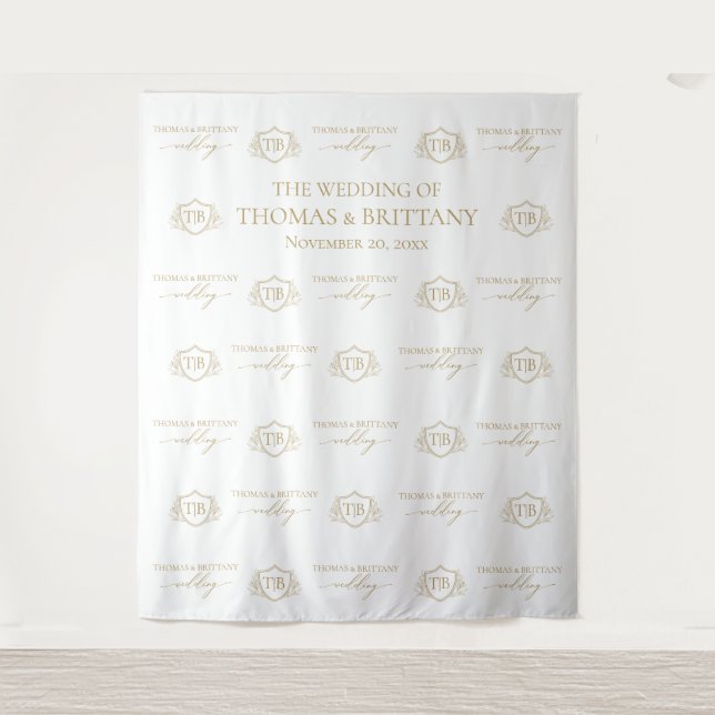 Tenture Tapiz Step and repeat backdrop wedding elegant mon (Devant)