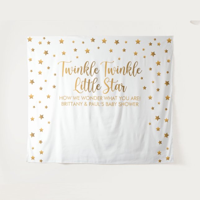 Tenture Tapiz Twinkle Twinkle Little Star Baby Shower bann (Devant (Horizontal))