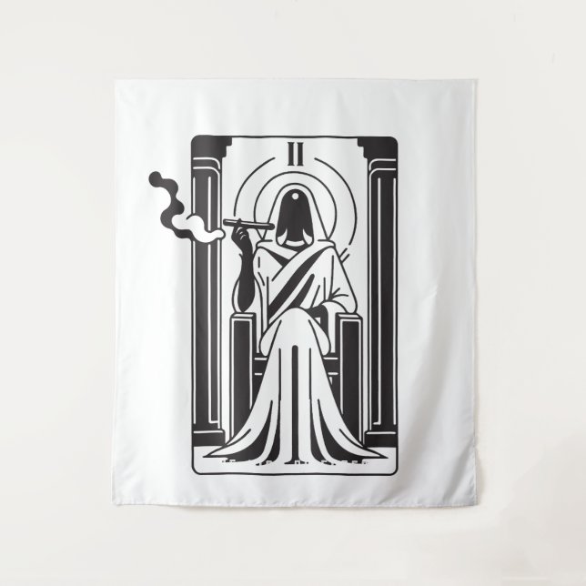 Tenture Tarot Grande Prêtresse Fumée de Weed Occulte (Devant)