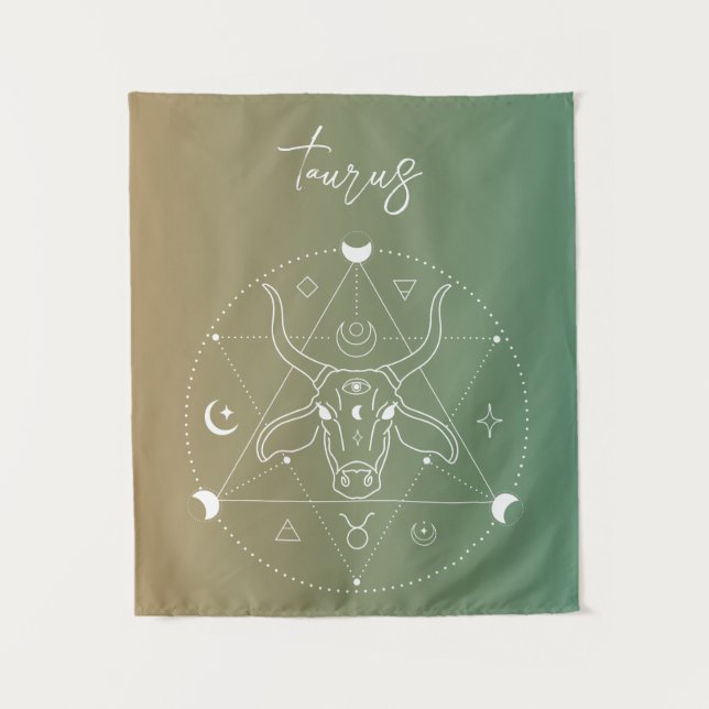 Tenture Taurus zodiaque horoscope étoile dégradé (Devant)