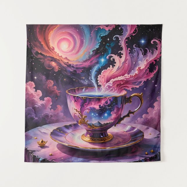 Tenture Teacup Magique, Galaxie, Réflexion Ethérée (Devant)