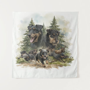 Tenture Teckels de chasse allemands