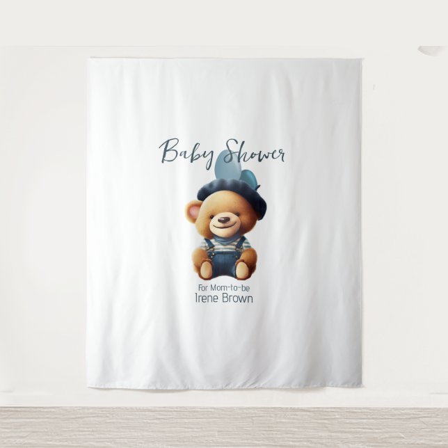 Tenture Teddy Bear Jean Baby shower Contexte (Devant)