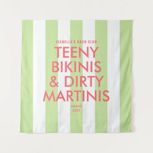 Tenture Teeny Bikinis & Dirty Martinis Bach Club Stripe (Devant)