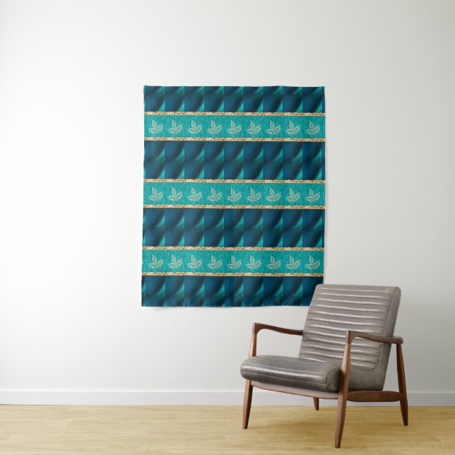 Tenture Télégant Tendance Turquoise (En situation)