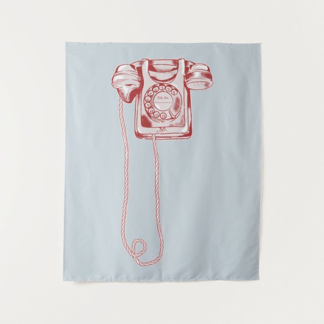 Tenture téléphone à cadran rotatif des années 80 (Devant)