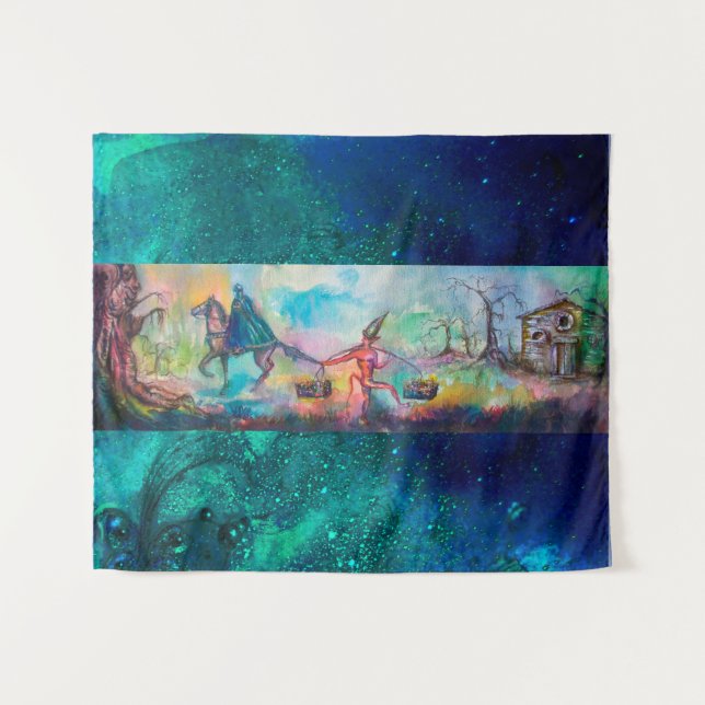 Tenture TEMPTATION Chevalier foncé et le trésor du diable, (Devant (Horizontal))