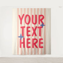 Tendance Rétro Rayé Texte Personnalisé Typographiq