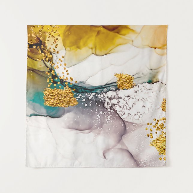 Tenture tendresse pastel : tourbillons dorés art. (Devant)