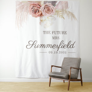 Tenture Tente de photobooth bohème herbe des Pampas pour l