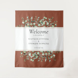 Tenture Terracotta Eucalyptus Mariage de Bienvenue
