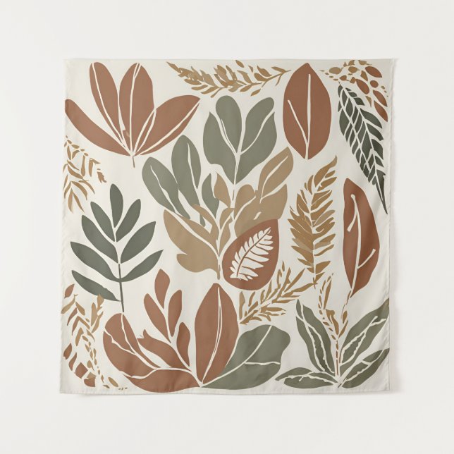 Tenture Terracotta Fleur Sauvage Bohème Rustique Décoratio (Devant)