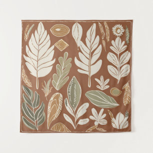 Tenture Terracotta Fleur sauvage Boho Rustique Mur Éclecti