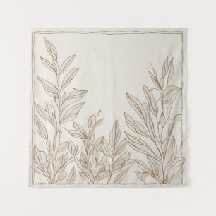 Tenture Terracotta Fleur sauvage Boho Rustique Mur Éclecti