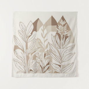 Tenture Terracotta Fleur sauvage Boho Rustique Mur Éclecti