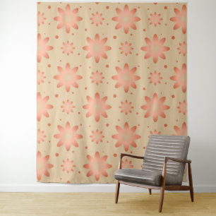 Tenture Terracotta orange et sable beige délicat marguerit