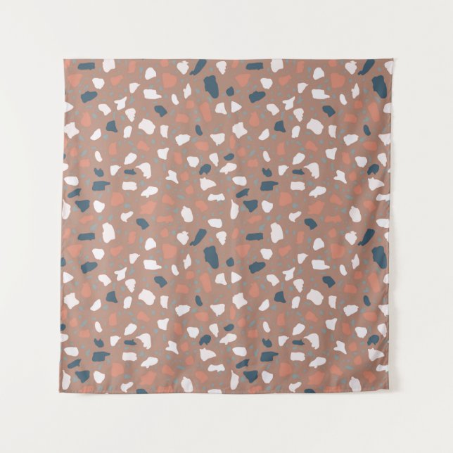 Tenture Terrazzo sol motif sans soudure. pierre vintage, (Devant)