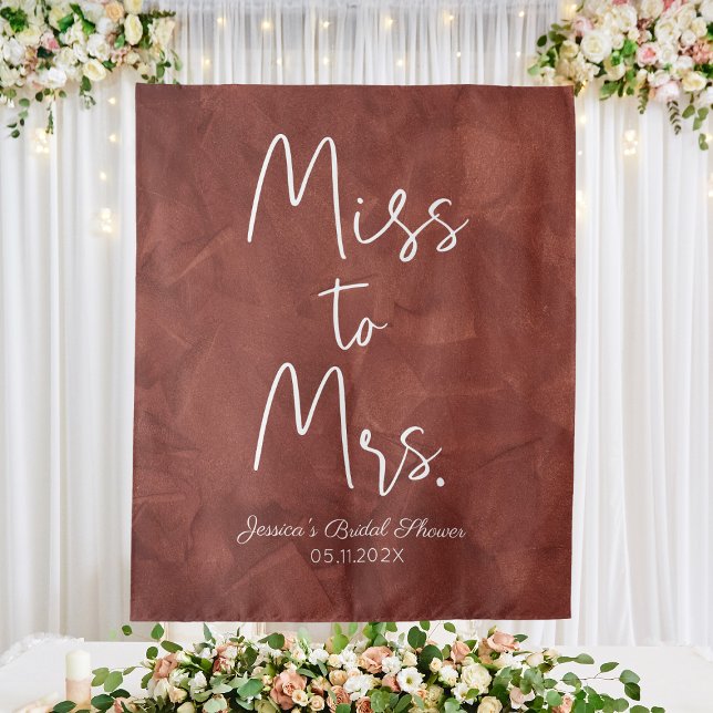 Tenture Terre à Madame Coutume Boho Mariage (Custom Boho Bridal Shower Backdrop Miss To Mrs.
)
