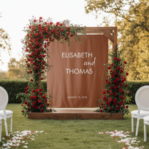 Tenture Terre cuite moderne simple cadre de mariage élégan