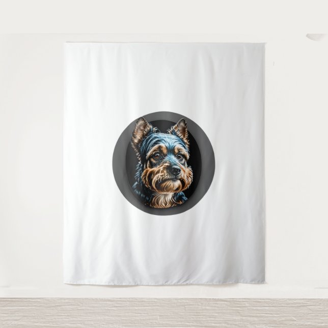 Tenture terrier noir yorkshire (Devant)