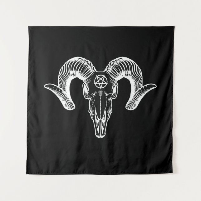Tenture Tête de chèvre Baphomet (Devant)