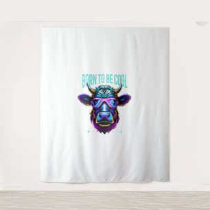 Tenture Tête de vache, lunettes de vache, drôle, Né, à êtr