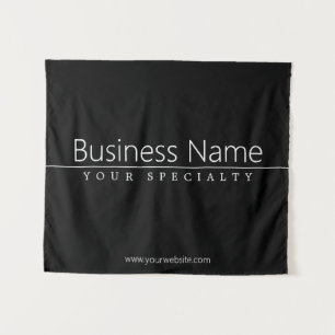 Tenture Texte blanc classique simple en noir