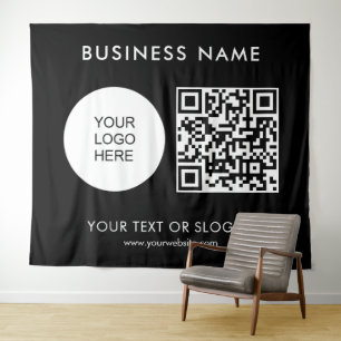 Tenture Texte de logo de code QR Séminaire d'affaires Part