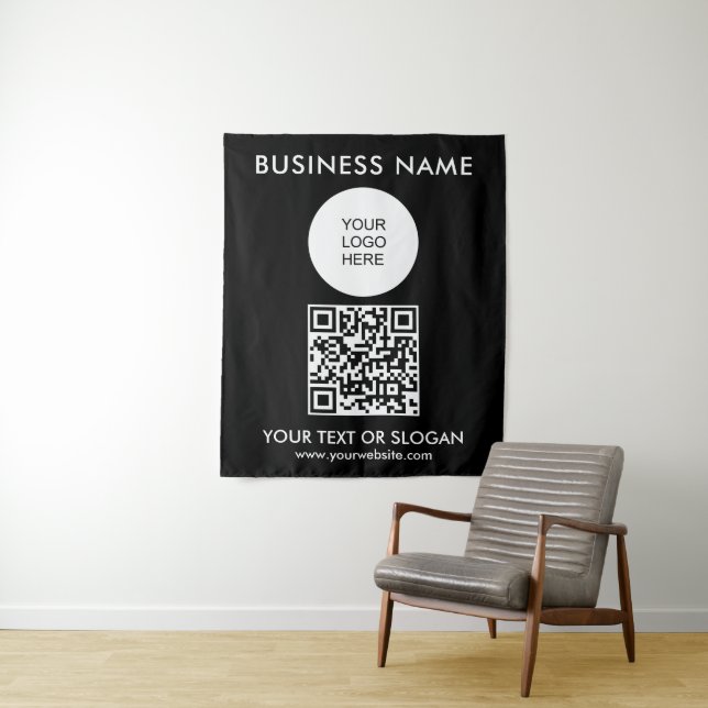 Tenture Texte du logo Code QR Contexte pour le séminaire d (En situation)