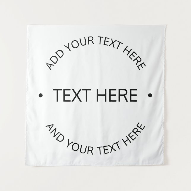 Tenture Texte éditable simple moderne | Blanc & Noir (Devant)