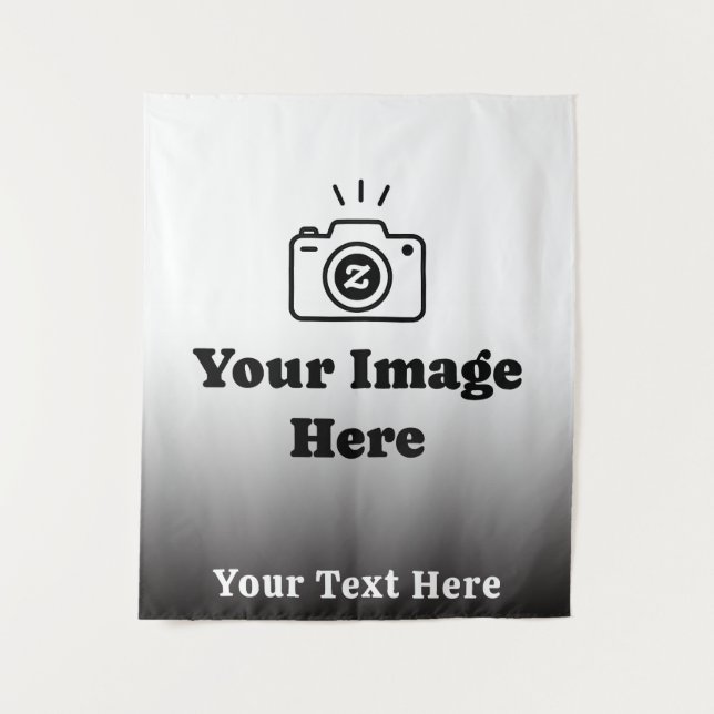 Tenture Texte et image personnalisés avec dégradé (Devant)