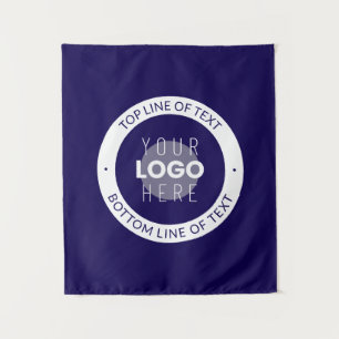 Tenture Texte et logo personnalisables   Bleu foncé violet