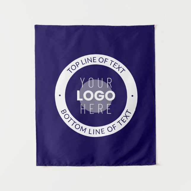 Tenture Texte et logo personnalisables | Bleu foncé violet (Devant)