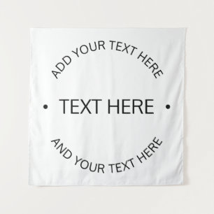 Tenture Texte modifiable simple et moderne   Blanc et noir