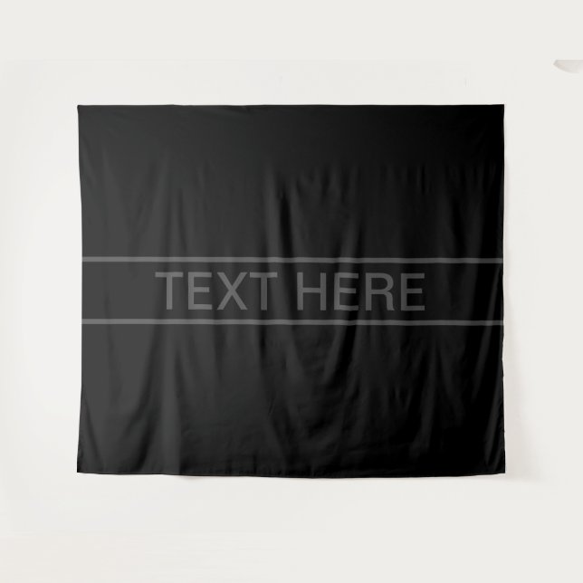 Tenture Texte personnalisable | Gras moderne noir et gris  (Devant (Horizontal))