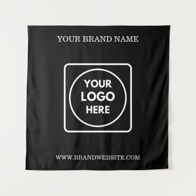 Tenture Texte personnalisé de logo d'entreprise pour mur p (Devant)