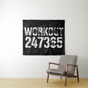 Tenture Texte usé et rayé Workout 247365 vintage