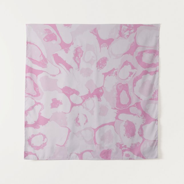 Tenture textile floral rose et blanc (Devant)
