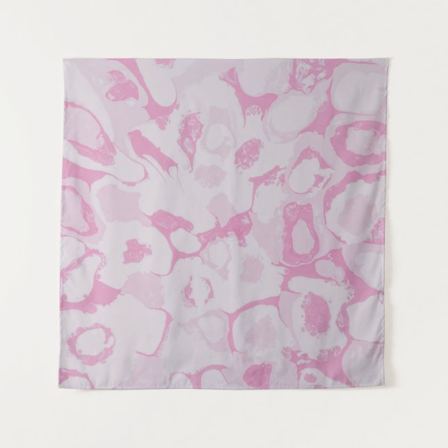 TENTURE TEXTILE FLORAL ROSE ET BLANC (Devant)