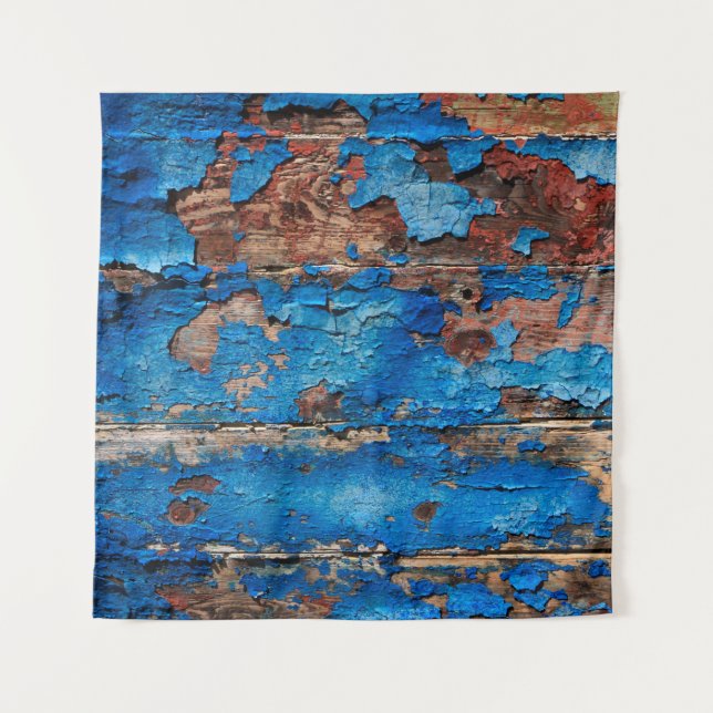 Tenture Texture arrière - plan bois bleu (Devant)