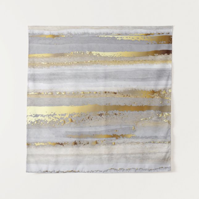 Tenture Texture d'aquarelle en or gris luxe (Devant)