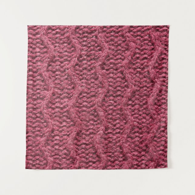 Tenture Texture de chandail en nappe, cerise pourpre. (Devant)
