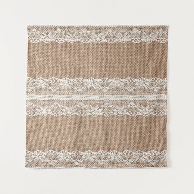 Tenture Texture de dentelle blanche Brown (Devant)