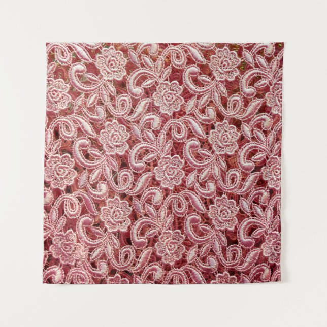 Tenture Texture de dentelle fine rose avec vin magnifique  (Devant)